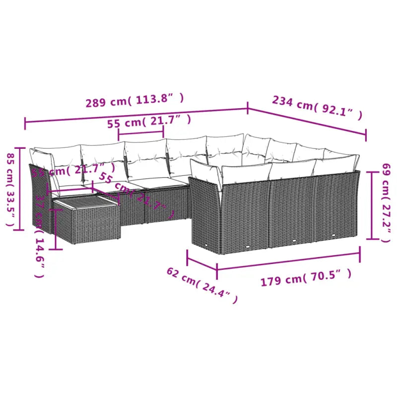 Lounge tuinstoelen van poly rattan en gepoedercoat staal - Tuinsets