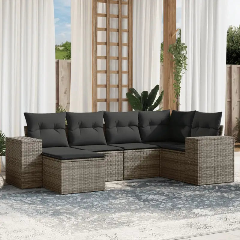Lounge tuinstoelset in beige materiaal met gepoedercoat staal afmetingen - grijs en donkergrijs / Zonder tafel