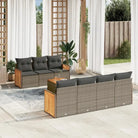 Lounge tuinstoelset in zwart materiaal met poly rattan en gepoedercoat staal - Grijs - Tuinsets
