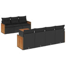 Lounge tuinstoelset in zwart materiaal met poly rattan en gepoedercoat staal - Tuinsets