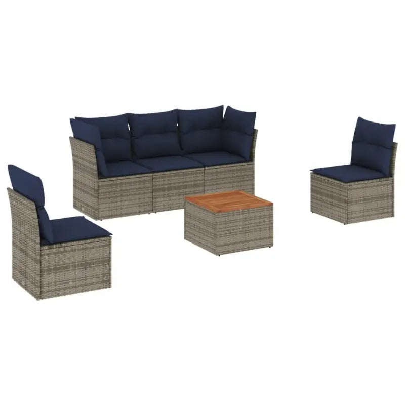 Lounge tuinstoelset met poly rattan en gepoedercoat staal afmetingen - Grijs - Tuinsets