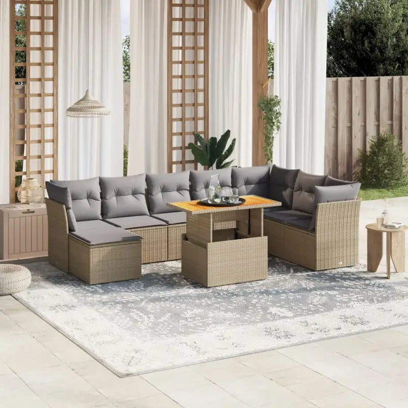 Lounge tuinstoelset van beige materiaal en gepoedercoat staal - Tuinsets