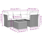 Lounge tuintafel set met gepoedercoat staal en poly rattan afmetingen - Tuinsets