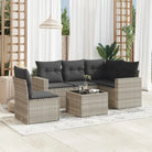 Lounge tuintafel set van gepoedercoat staal met beige materiaal - Lichtgrijs / Met tafel - Tuinsets