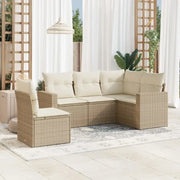 Lounge tuintafel set van gepoedercoat staal met beige materiaal - Tuinsets