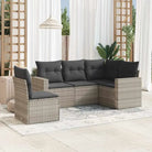 Lounge tuintafel set van gepoedercoat staal met beige materiaal - Lichtgrijs / Zonder tafel - Tuinsets