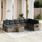 Lounge tuintafelset in beige materiaal en gepoedercoat staal - Grijs / zonder opbergruimte - Tuinsets