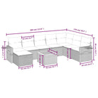 Lounge tuintafelset in beige materiaal en gepoedercoat staal - Tuinsets