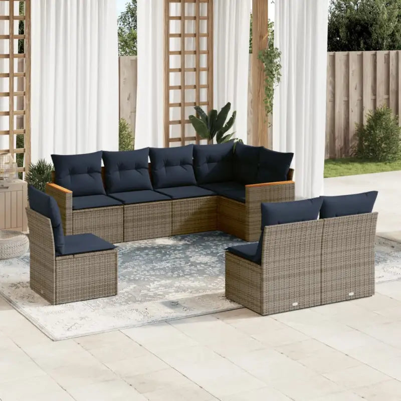 Lounge tuintafelset in grijs materiaal met gepoedercoat staal en waterdichte tas - Grijs en blauw / Zonder tafel