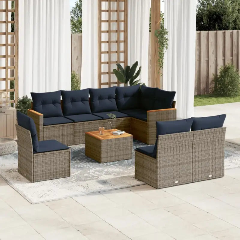 Lounge tuintafelset in grijs materiaal met gepoedercoat staal en waterdichte tas - Tuinsets