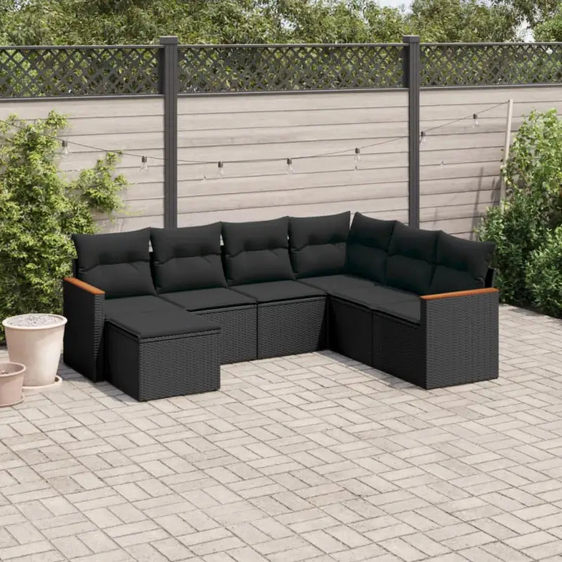 Lounge tuintafelset met beige materiaal en gepoedercoat staal afmetingen - Zwart / Zonder tafel - Tuinsets