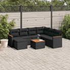 Lounge tuintafelset met beige materiaal en gepoedercoat staal afmetingen - Zwart / Met tafel - Tuinsets