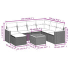 Lounge tuintafelset met beige materiaal en gepoedercoat staal afmetingen - Tuinsets