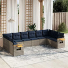 Lounge tuintafelset met grijs materiaal en gepoedercoat staal - Grijs / Zonder tafel - Tuinsets