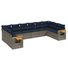 Lounge tuintafelset met grijs materiaal en gepoedercoat staal - Tuinsets