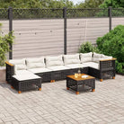 Lounge tuintafelset met grijs materiaal en natuurlijke olieafwerking - Zwart / Met tafel / gat weven - Tuinsets