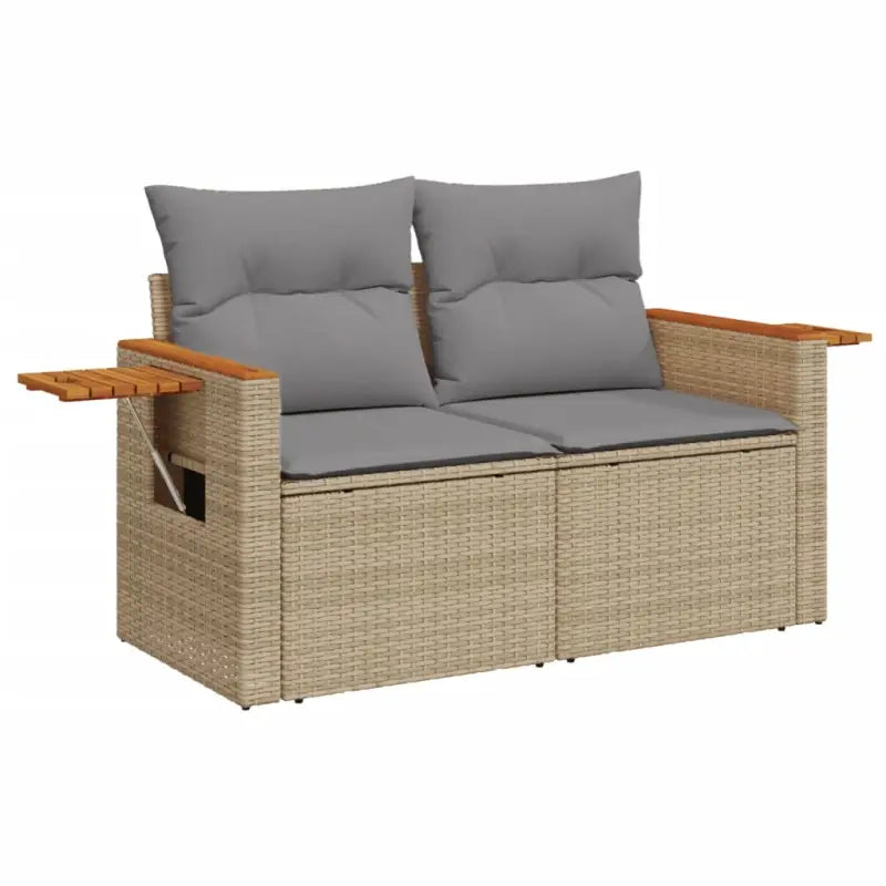 Lounge tuintafelset met poly rattan en gepoedercoat staal - Tuinsets