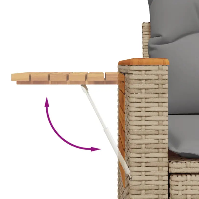Lounge tuintafelset met poly rattan en gepoedercoat staal - Tuinsets