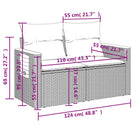 Lounge tuintafelset met poly rattan en gepoedercoat staal - Tuinsets