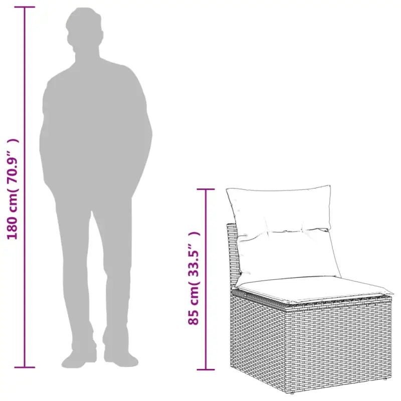 Lounge tuintafelset met poly rattan en gepoedercoat staal - Tuinsets
