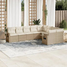 Lounge tuintafelset van gepoedercoat staal met beige materiaal - beige en crèmekleurig / Met tafel - Tuinsets