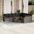 Lounge tuintafelset van gepoedercoat staal met beige materiaal - Grijs / Zonder tafel - Tuinsets