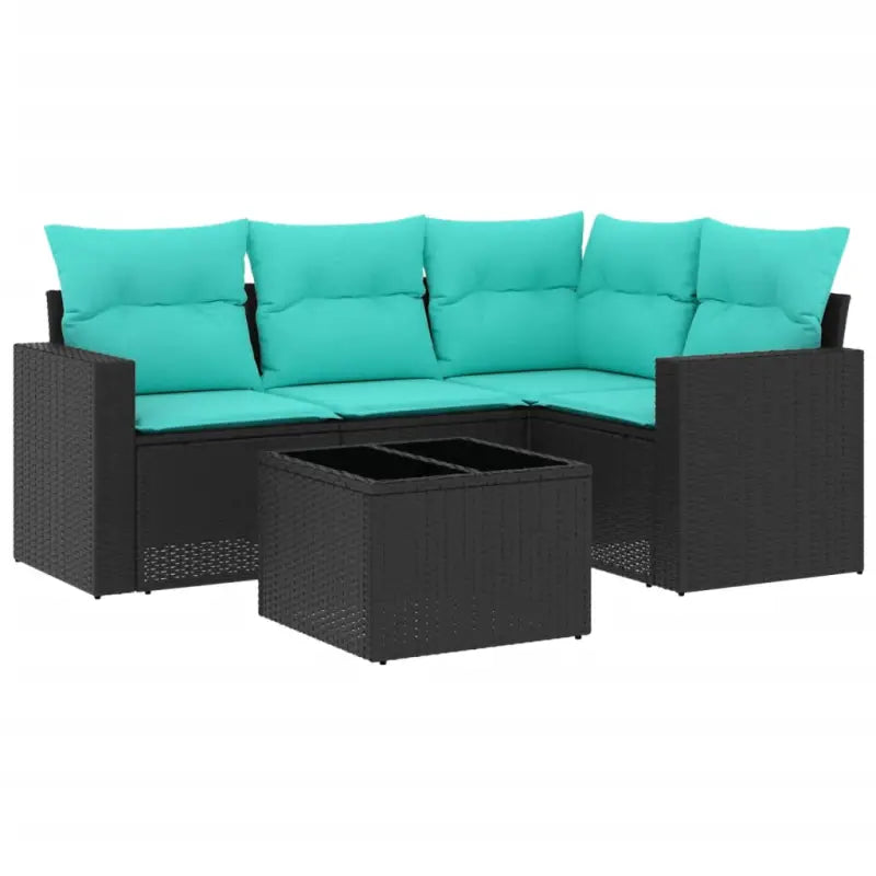Lounge zithoek in zwart materiaal met gepoedercoat staal afmetingen - Tuinsets