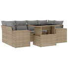 Loungebank in beige materiaal en gepoedercoat staal voor tuin en terras - Tuinsets