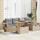 Loungebank in beige materiaal en gepoedercoat staal voor tuin en terras - Beige en grijs / met opbergruimte - Tuinsets