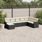 Loungebank in beige materiaal met gepoedercoat staal en waterdichte tas - Zwart en crème / Zonder tafel - Tuinsets