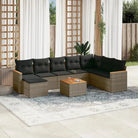 Loungebank in beige materiaal met gepoedercoat staal en waterdichte tas - Grijs / Met tafel - Tuinsets