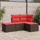 Loungebank in bruin materiaal met waterdichte tas en gepoedercoat staal - Tuinsets
