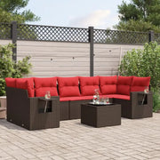 Loungebank in bruin materiaal met waterdichte tas en gepoedercoat staal - Bruin en rood - Tuinsets