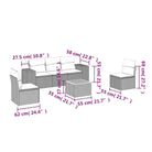 Loungebank in grijs materiaal met gepoedercoat staal afmetingen - Grijs - Tuinsets