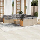 Loungebank in grijs materiaal met gepoedercoat staal en comfortabele afmetingen - beige en lichtgrijs / Met tafel