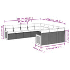 Loungebank in grijs materiaal met gepoedercoat staal en comfortabele afmetingen - Tuinsets