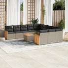 Loungebank in grijs materiaal met gepoedercoat staal en comfortabele afmetingen - grijs en donkergrijs / Met tafel