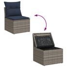 Loungebank in grijs materiaal met gepoedercoat staal en waterdichte tas - Grijs - Tuinsets