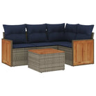 Loungebank in grijs materiaal met gepoedercoat staal en waterdichte tas - Tuinsets