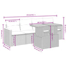 Loungebank in grijs materiaal met poly rattan en gepoedercoat staal - Grijs / zonder opbergruimte - Tuinsets