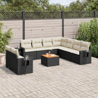 Loungebank in Grijs Materiaal met Waterdichte Tas en Gepoedercoat Staal - Zwart en crème - Tuinsets