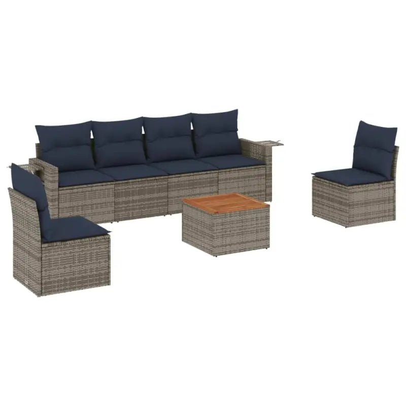 Loungebank in grijs materiaal met waterdichte tas en gepoedercoat staal - Grijs - Tuinsets