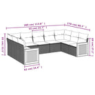 Loungebank in Grijs Materiaal met Waterdichte Zak en Gepoedercoat Staal - Grijs en blauw / Zonder tafel - Tuinsets