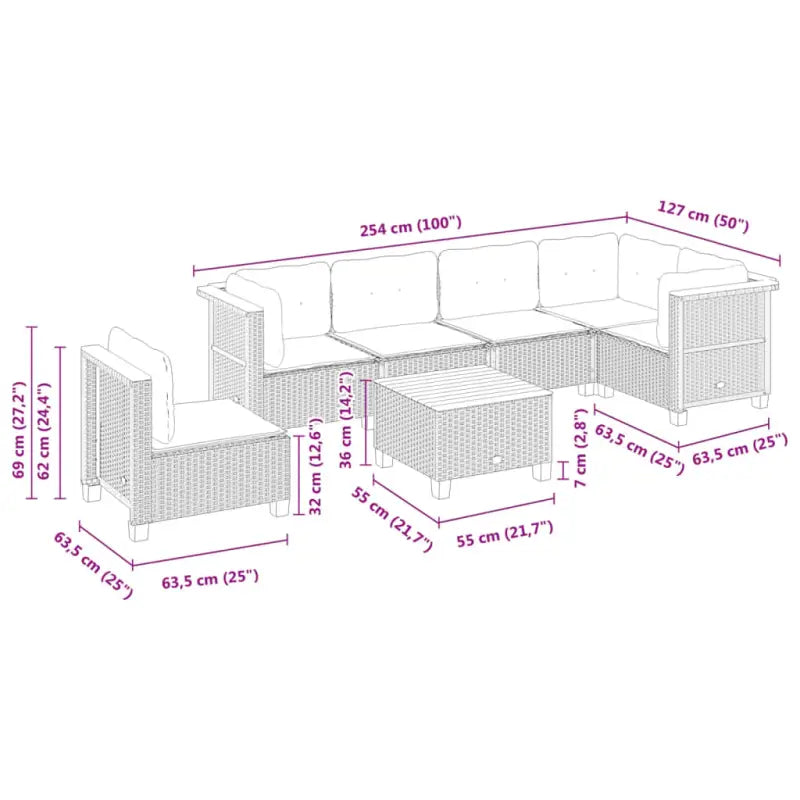 Loungebank in grijs met gepoedercoat staal en natuurlijke olieafwerking - Tuinsets
