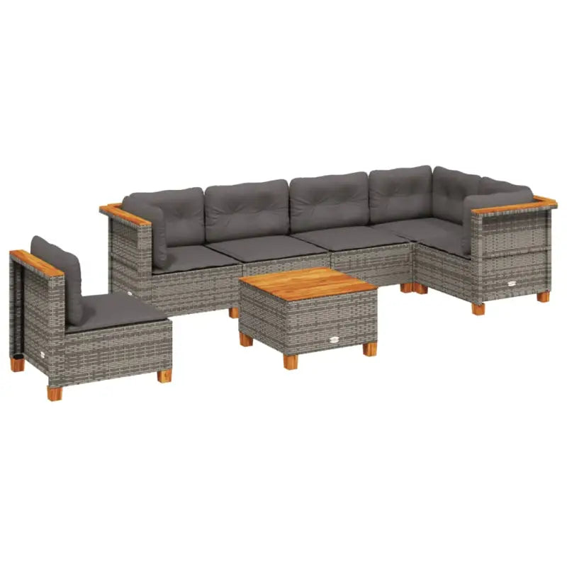 Loungebank in grijs met gepoedercoat staal en natuurlijke olieafwerking - Tuinsets