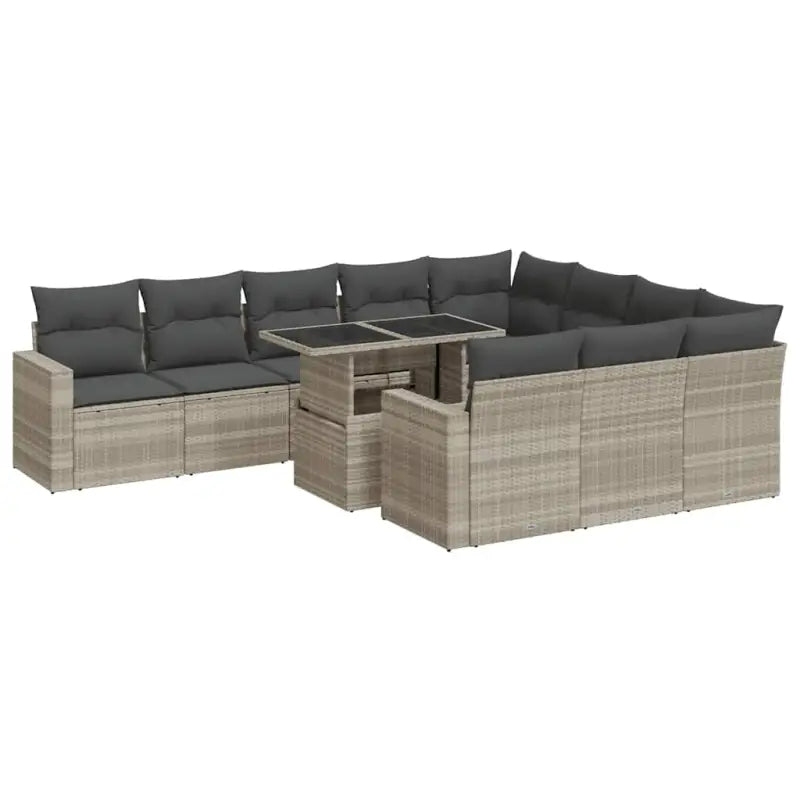 Loungebank in lichtgrijs met waterdichte zak en gepoedercoat staal - Tuinsets