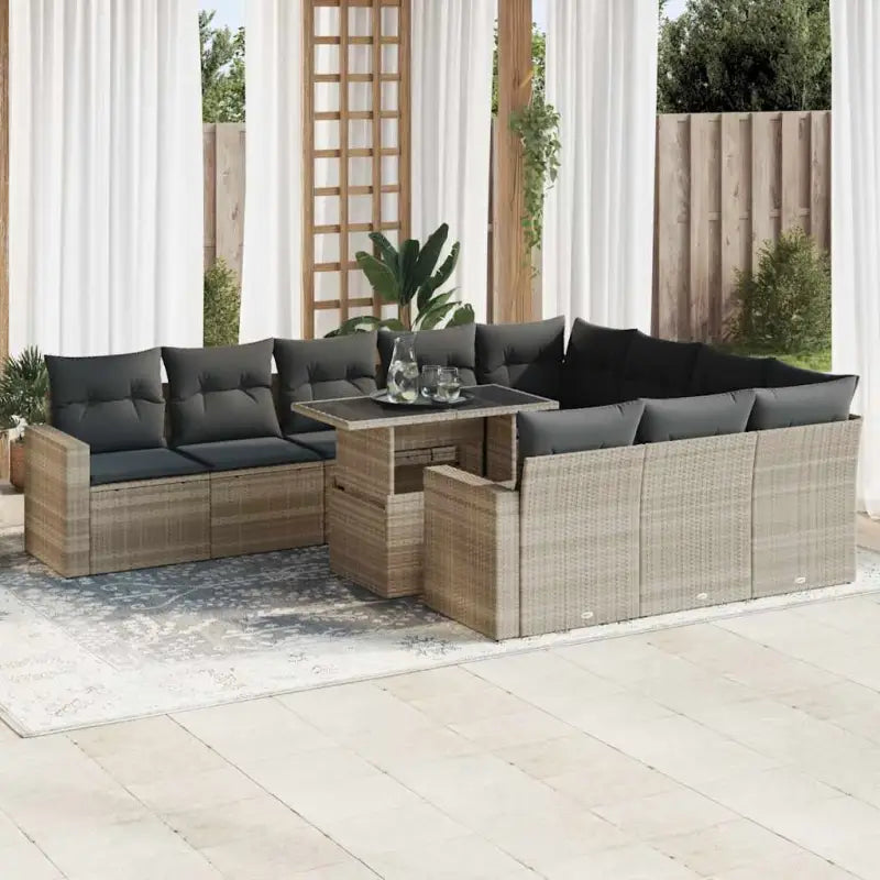Loungebank in lichtgrijs met waterdichte zak en gepoedercoat staal - Tuinsets