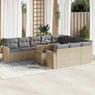 Loungebank in lichtgrijs met waterdichte zak en gepoedercoat staal - Beige en grijs - Tuinsets