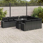 Loungebank in lichtgrijs met waterdichte zak en gepoedercoat staal - Zwart - Tuinsets