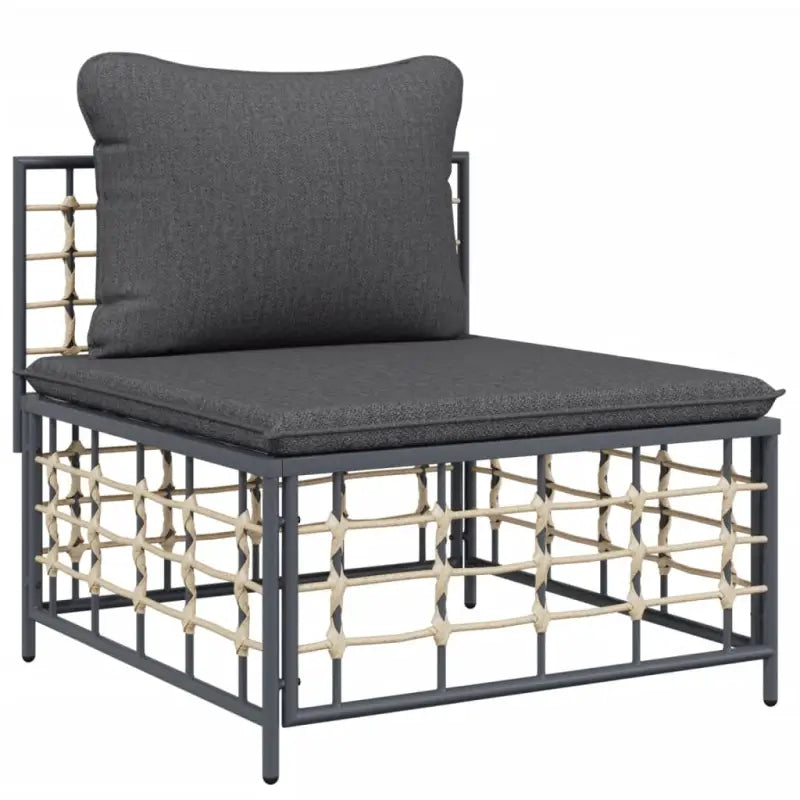 Loungebank in poly rattan en antraciet materiaal voor buitenplezier - Loungebanken